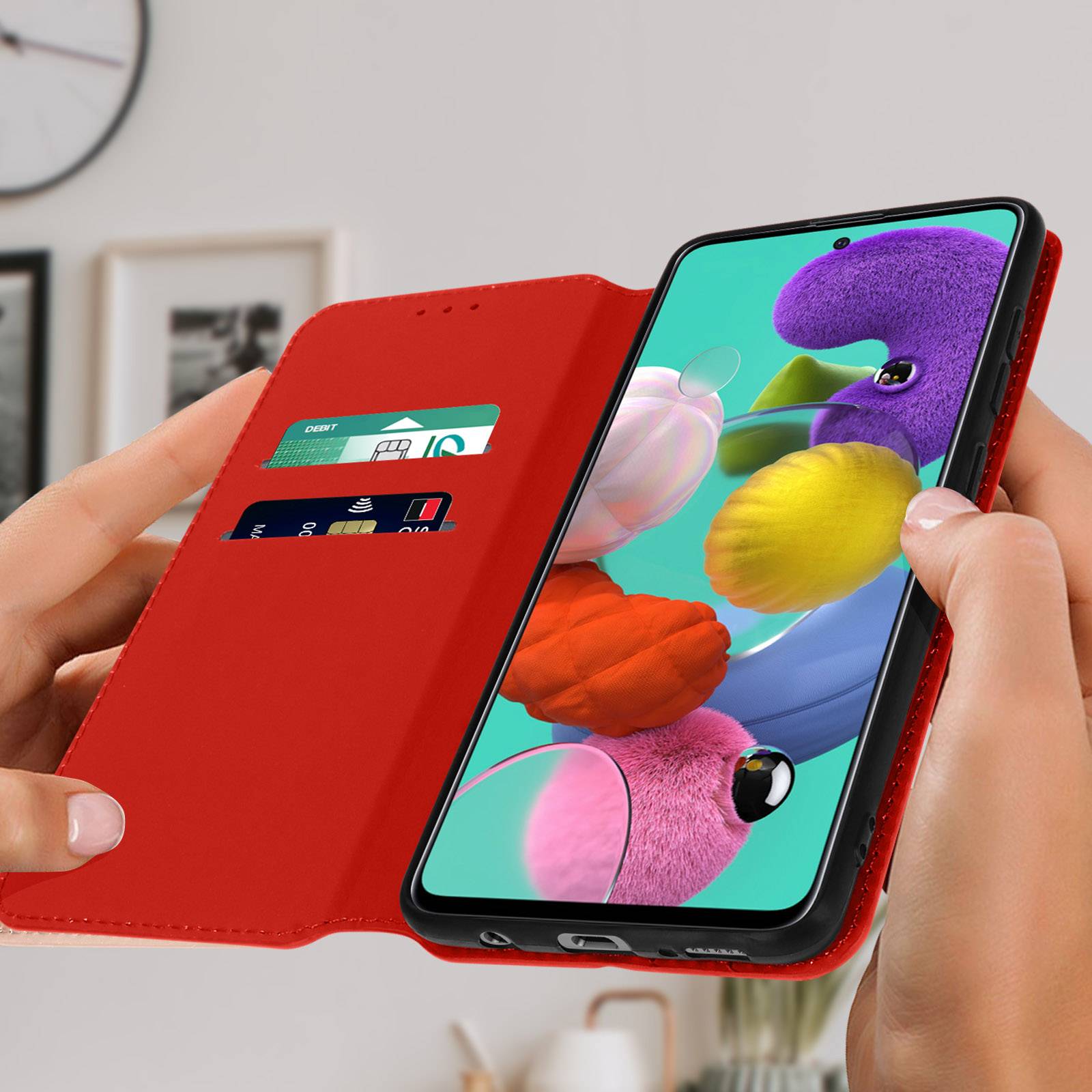 Housse pour Samsung Galaxy A51 Clapet Porte-cartes Fonction Support Vidéo-2