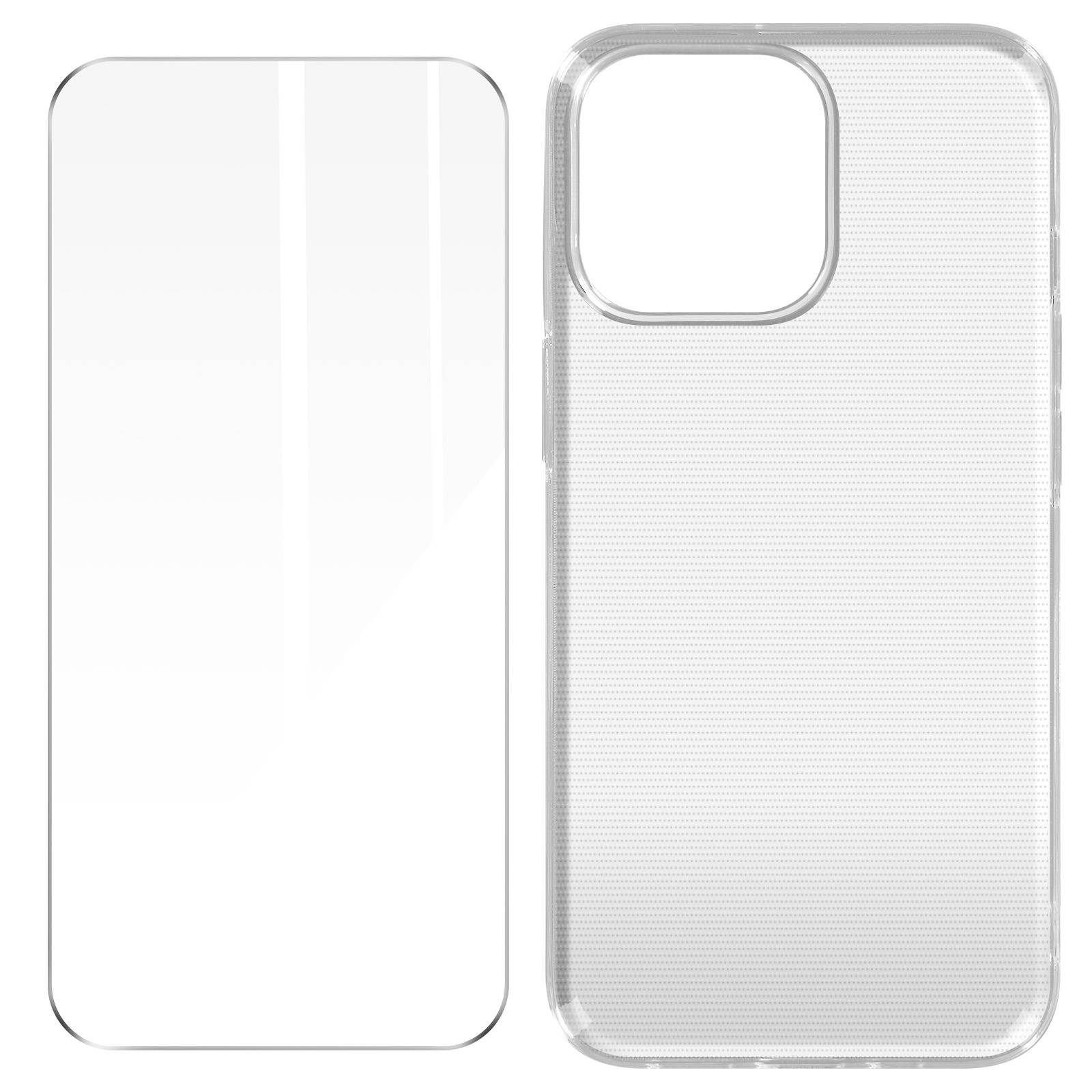 Coque pour iPhone 14 Pro Silicone Gel et Film Verre Trempé 9H-1