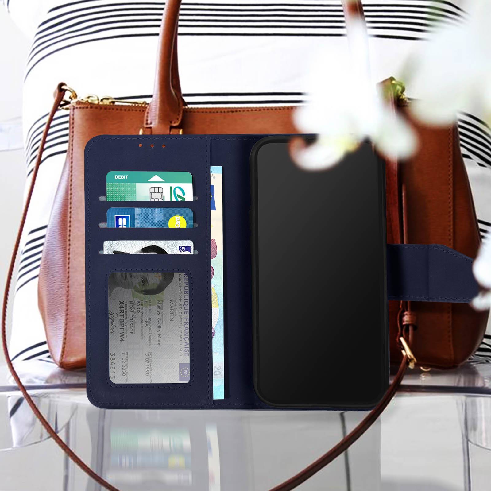 Étui Portefeuille pour iPhone 14 Pro en Cuir Premium avec Fonction Stand-4