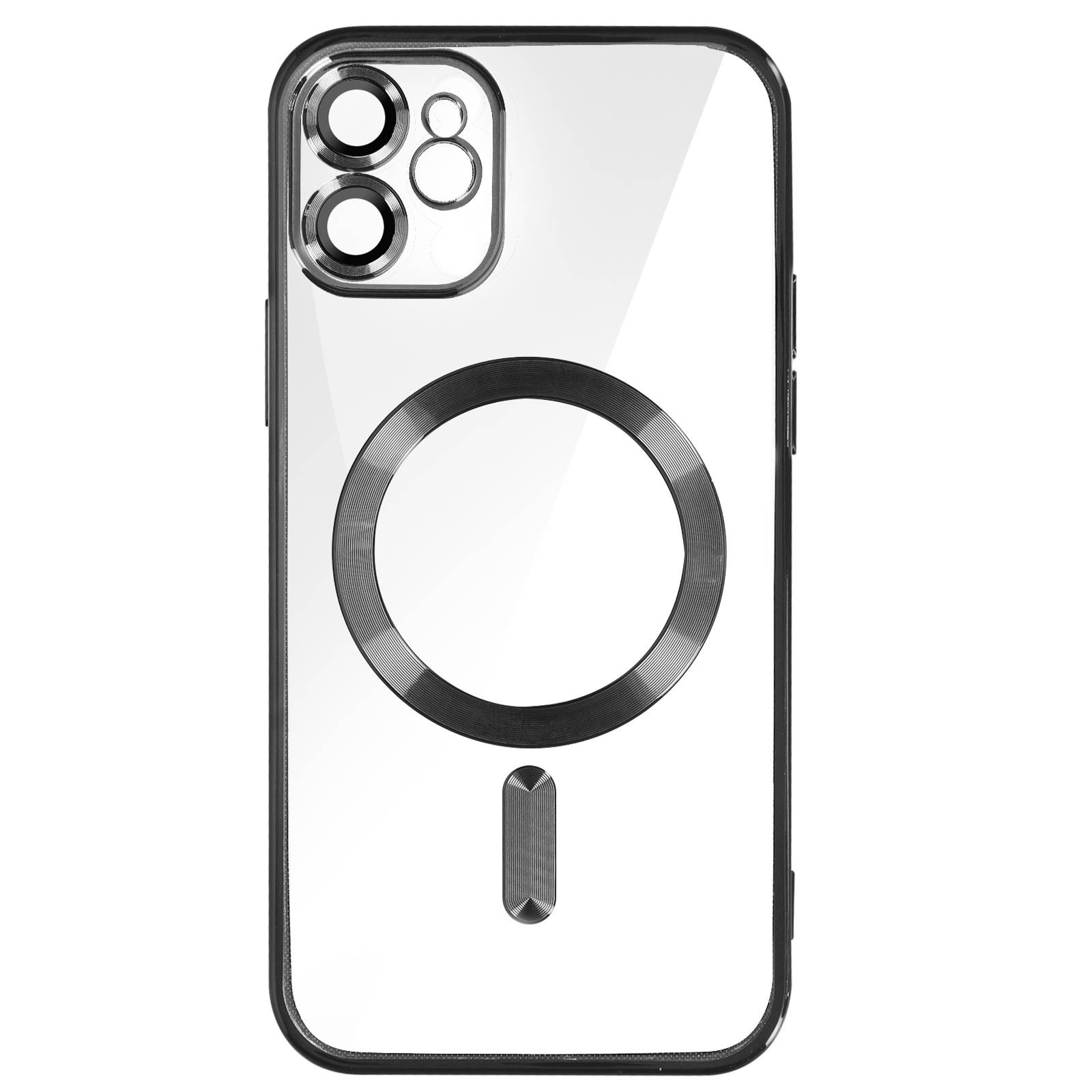 Coque MagSafe pour iPhone 11 Silicone Protection Caméra Contour Chromé-0