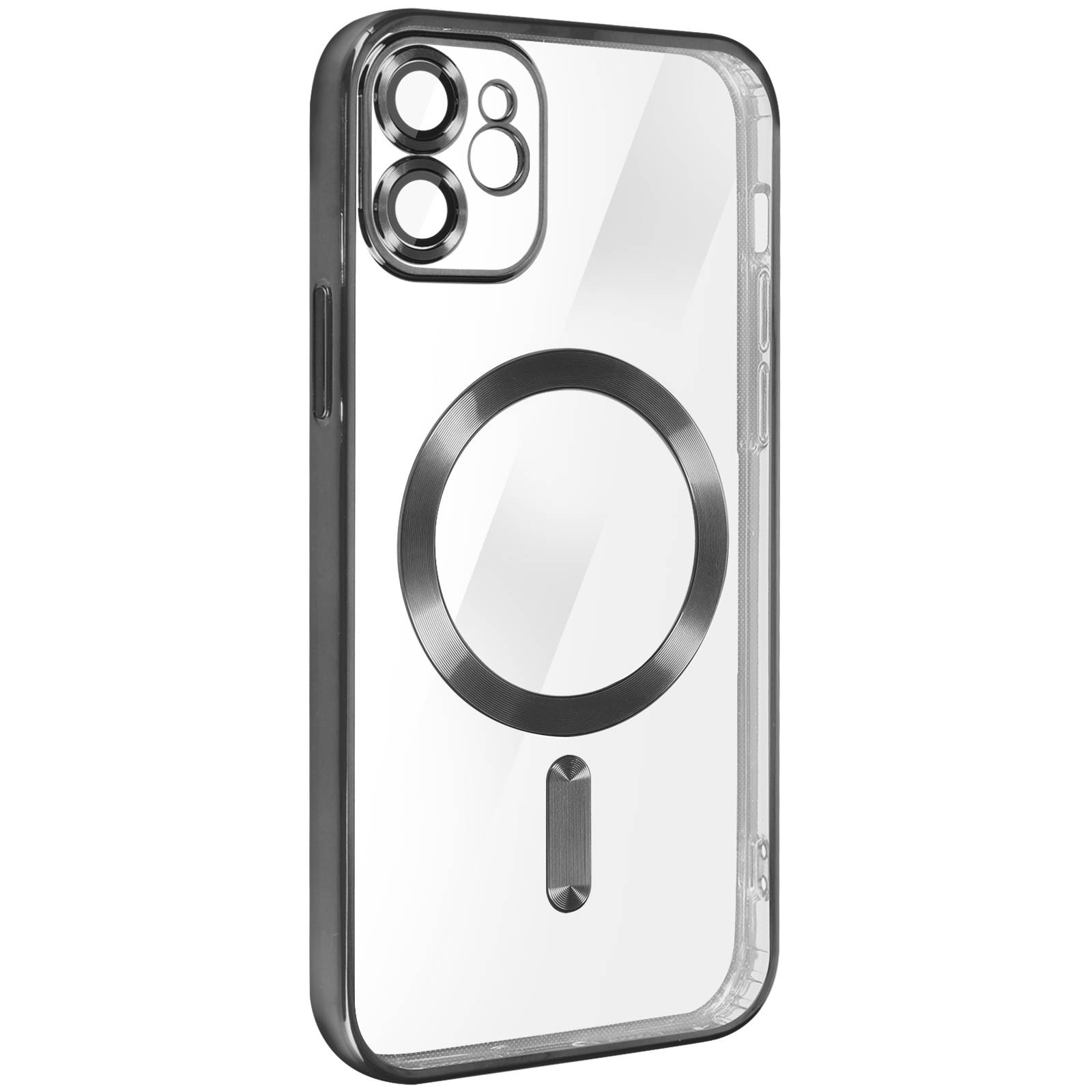 Coque MagSafe pour iPhone 11 Silicone Protection Caméra Contour Chromé-1