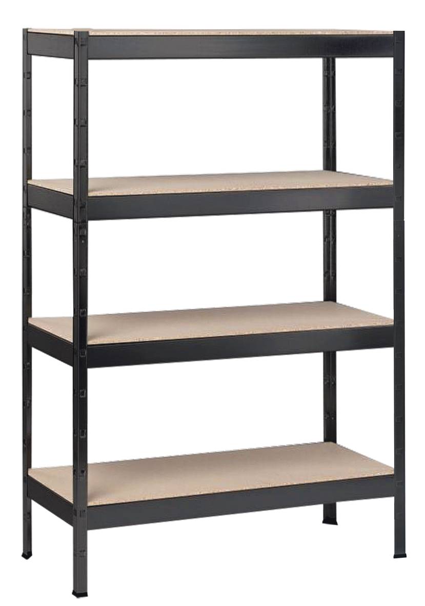 Étagère charges lourdes avec 4 étagères en bois, 180x100x40 cm, 150 kg par niveau , noir-0