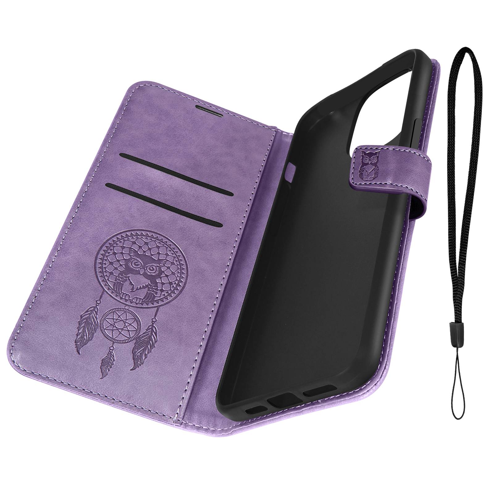 Étui Mandala Attrape Rêves pour iPhone 14 Pro Max Portefeuille-1