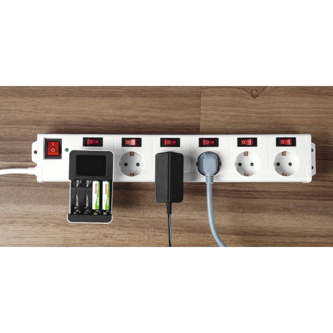 Multiprise avec parafoudre x6 Hama 00137239 IP20 blanc-1