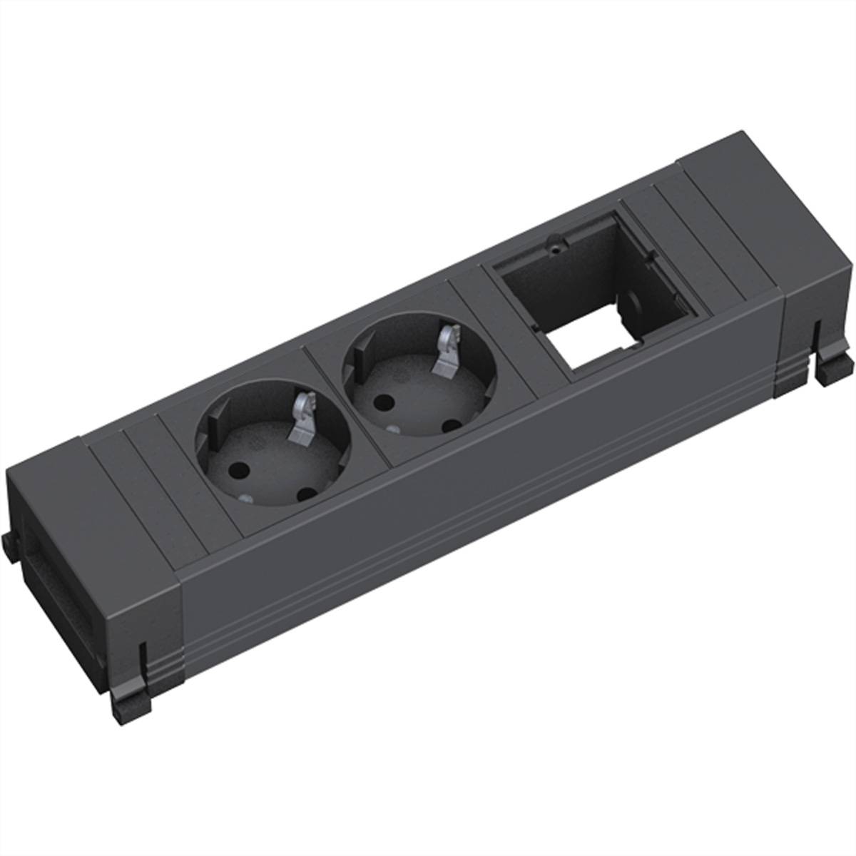 Bachmann 916.060 Bloc multiprise avec interrupteur noir contact de protection