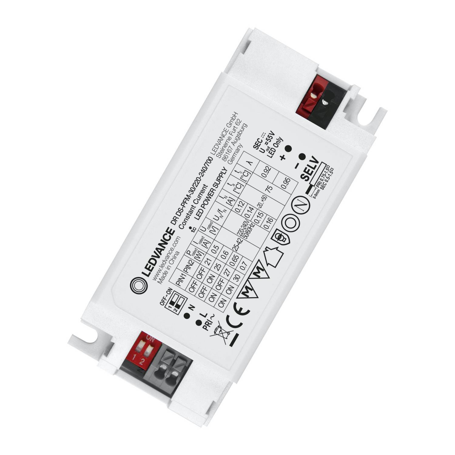 LEDVANCE LED Driver Dip-Switch Performance Driver de LED à courant constant 30 W 700 mA 25 - 42 V 1 pc(s)-1