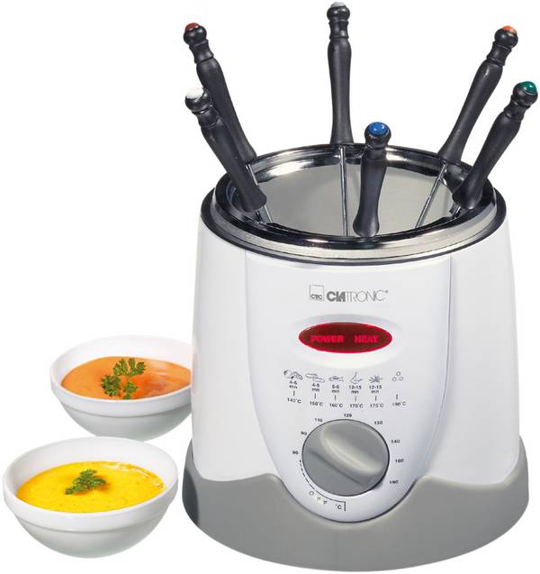 Friteuse et fondue pour 6 personnes 1L Clatronic FFR 2916 Blanc
