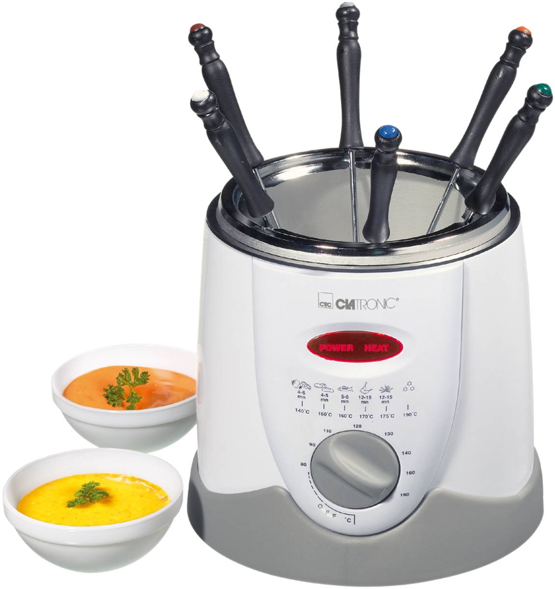 Friteuse et fondue pour 6 personnes 1L Clatronic FFR 2916 Blanc-0