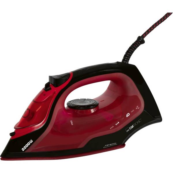 Fer à repasser vapeur avec 7 fonctions 2200W Clatronic DB 3752 Noir/rouge