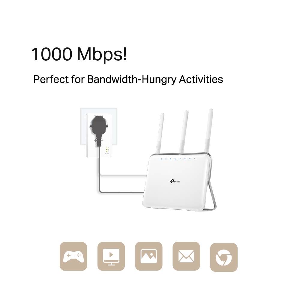 TP-Link TL-PA7017PKIT(FR), 1000 Mbit/s, IEEE 1901, IEEE 802.3, IEEE 802.3ab, IEEE 802.3u, Type E, Gigabit Ethernet, 10,1-0