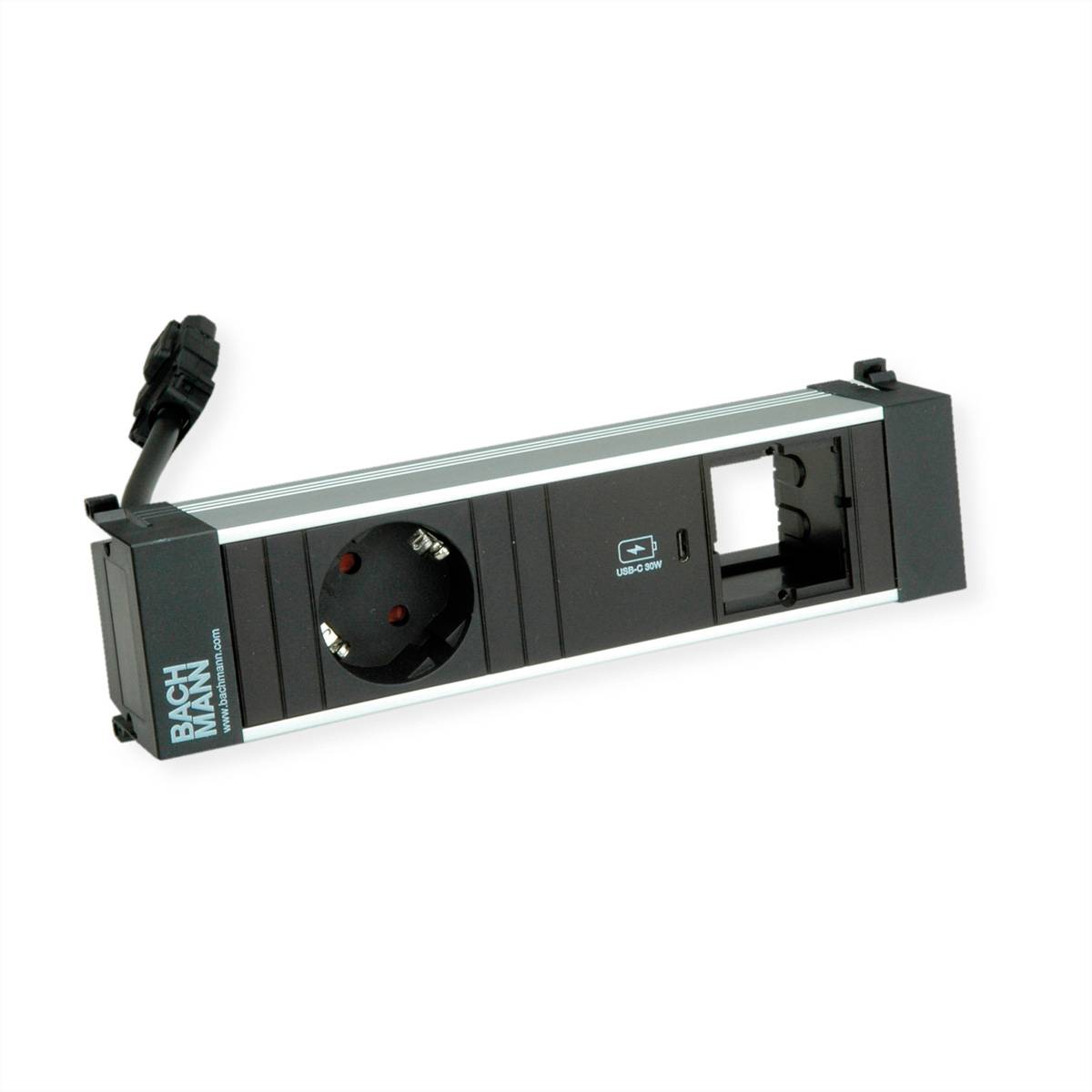 BACHMANN POWER FRAME 1xCEE7/3, 1xUSB C 30W 1xCM 0,2m GST18-0