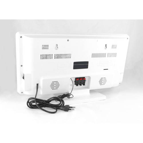 Chaîne Hifi CD/DVD DeLuxe blanche 2x30W avec écran 12'' intégré-2