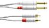 Câble adaptateur audio [2x Jack mâle 6.35 mm - 2x Cinch-RCA mâle] Cordial CFU 1,5 PC-SNOW blanc 1.50 m