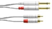 Câble adaptateur audio [2x Jack mâle 6.35 mm - 2x Cinch-RCA mâle] Cordial CFU 3 PC-SNOW blanc 3.00 m-0