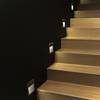 Balise LED saillie Carré 2W 220V 55° Noire IP65 pour Escalier - Blanc Chaud 2300K - 3500K - SILAMP