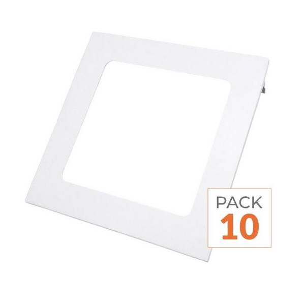 Spot LED Encastrable Carré BLANC 18W - Pack de 10 - Blanc Chaud 2300K - 3500K - SILAMP