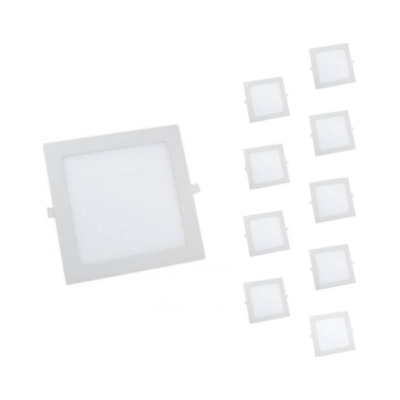 Spot LED Extra Plat Carré 24W Blanc - Pack de 10 - Blanc Froid 6000K - 8000K - SILAMP-1