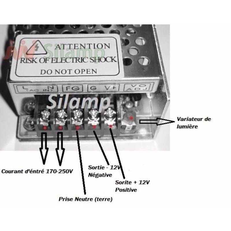 Transformateur 220V 12V 36W DC 3A - SILAMP-2