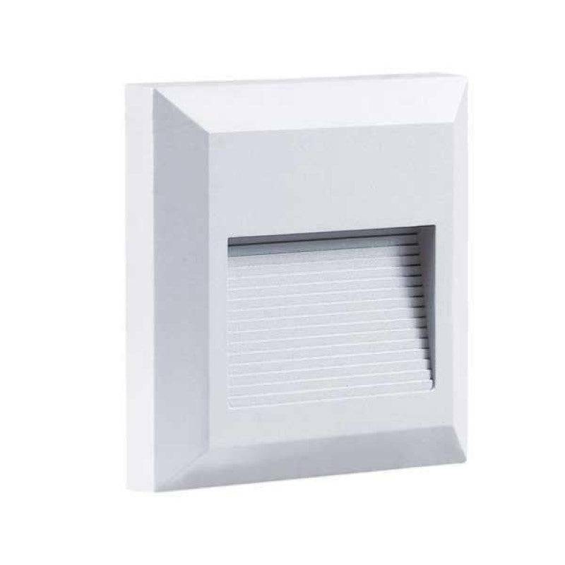Balise LED saillie Carré 2W 220V 55° Blanche IP65 pour Escalier - Blanc Chaud 2300K - 3500K - SILAMP-1