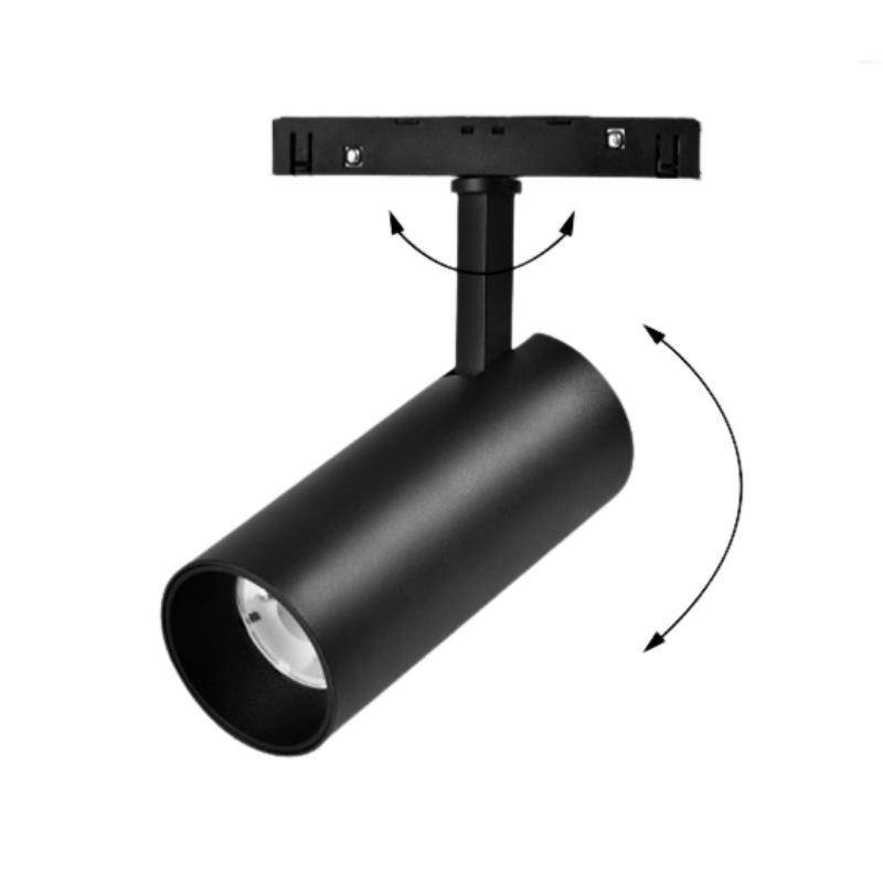 Spot LED sur Rail Magnétique 48V 7W Orientable NOIR - Blanc Chaud 2300K - 3500K - SILAMP-3