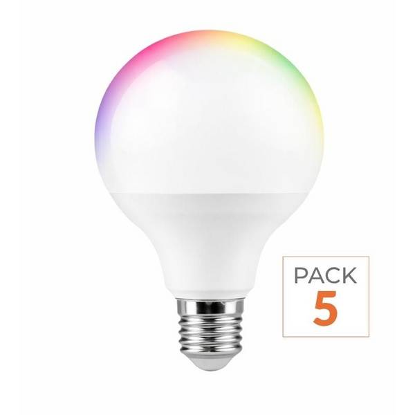 Ampoule LED Connectée WiFi E27 11W G95 RGBW (Lot de 5) - SILAMP
