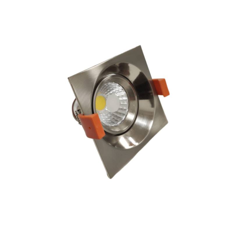 Spot Encastrable LED COB Carré Orientable 8W 60° ALU - Blanc Chaud 2300K - 3500K - SILAMP-0