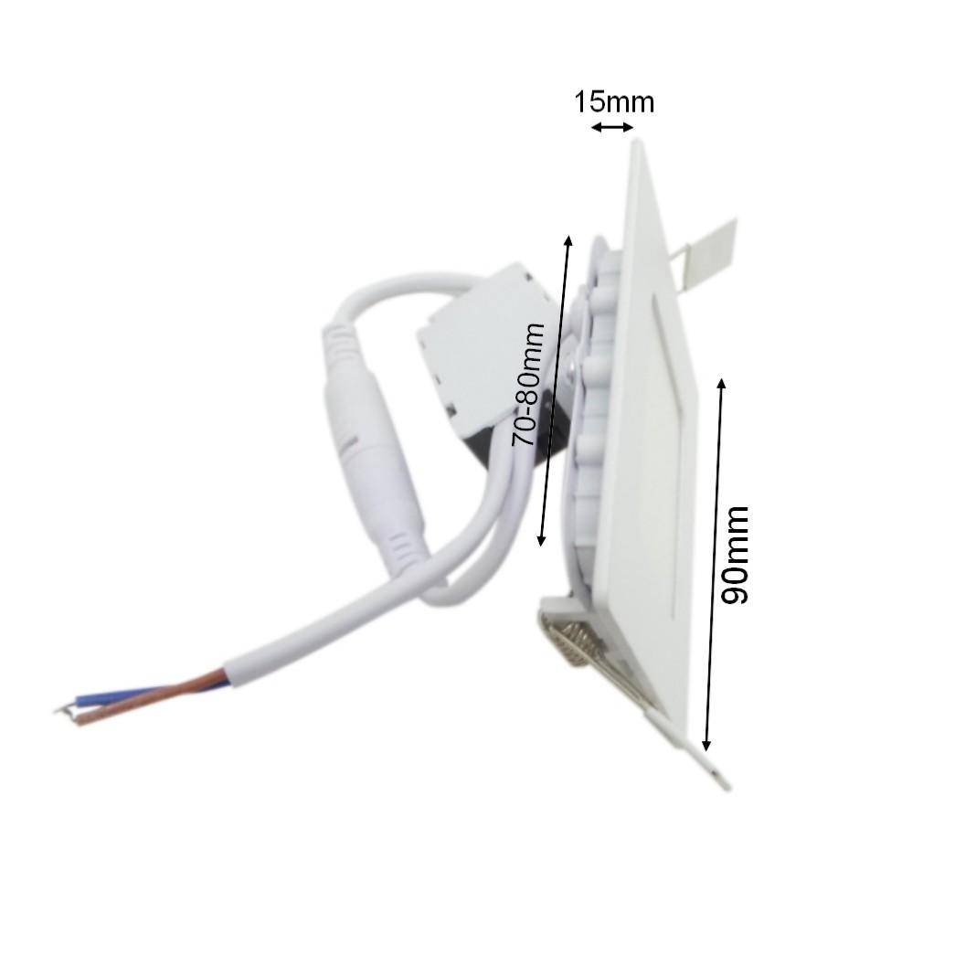Spot LED Encastrable Carré 3W 120° - Blanc Neutre 4000K - 5500K - SILAMP-4