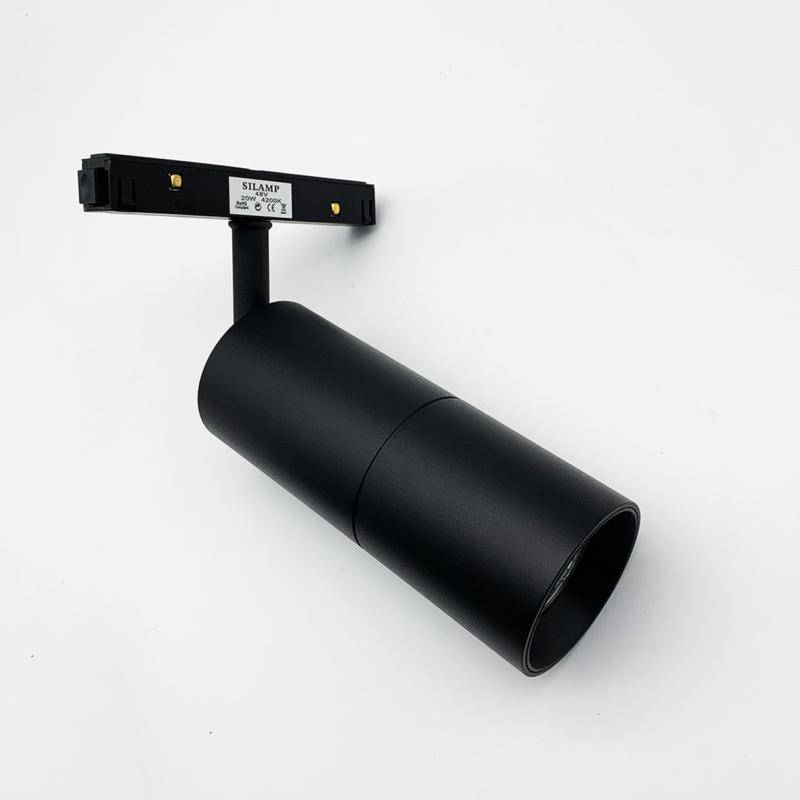 Spot LED sur Rail Magnétique 48V 20W Orientable NOIR - Blanc Chaud 2300K - 3500K - SILAMP-0