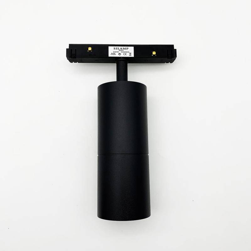 Spot LED sur Rail Magnétique 48V 20W Orientable NOIR - Blanc Chaud 2300K - 3500K - SILAMP-3
