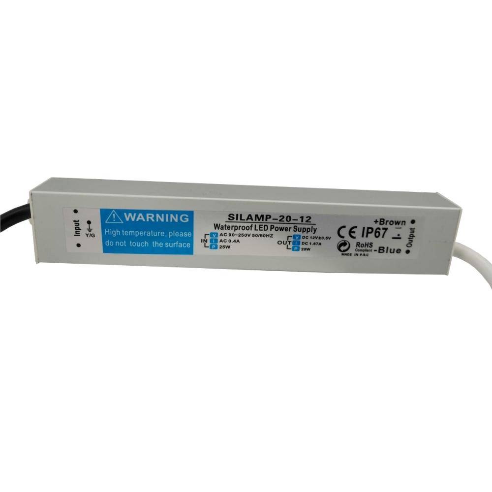 Transformateur 220V 12V IP67 20W DC 1.67A - SILAMP-1