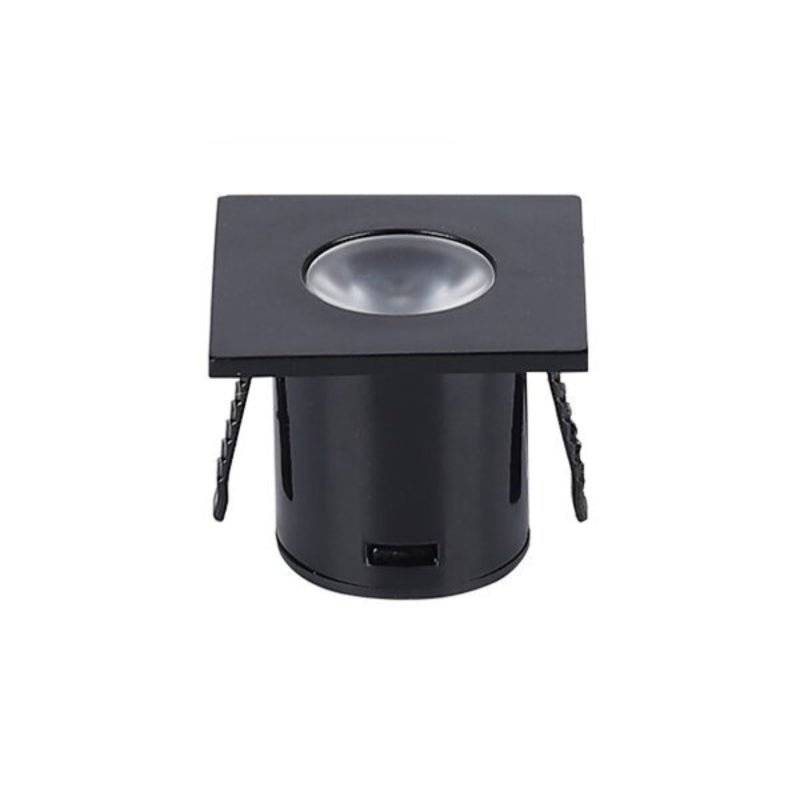 Mini Spot LED Encastrable 1W 90° carré Noir - Blanc Chaud 2300K - 3500K - SILAMP-0