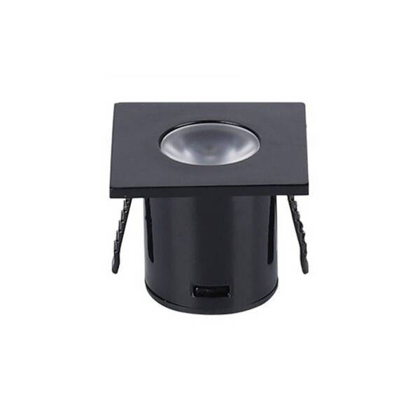 Mini Spot LED Encastrable 1W 90° carré Noir - Blanc Chaud 2300K - 3500K - SILAMP