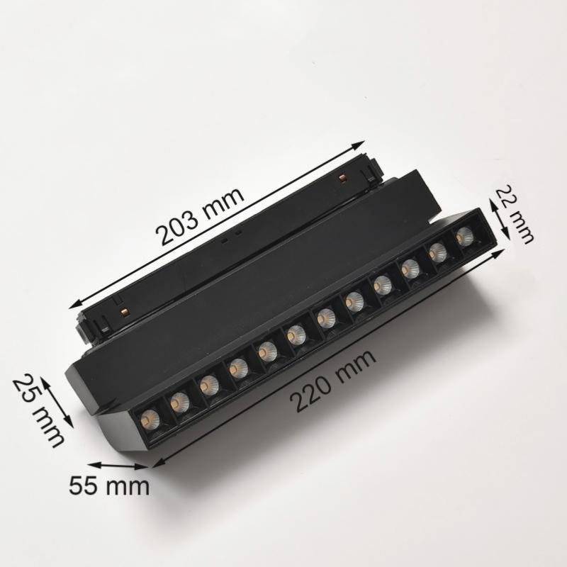 Projecteur LED sur Rail Magnétique 48V DC 12W NOIR Orientable - Blanc Neutre 4000K - 5500K - SILAMP-2