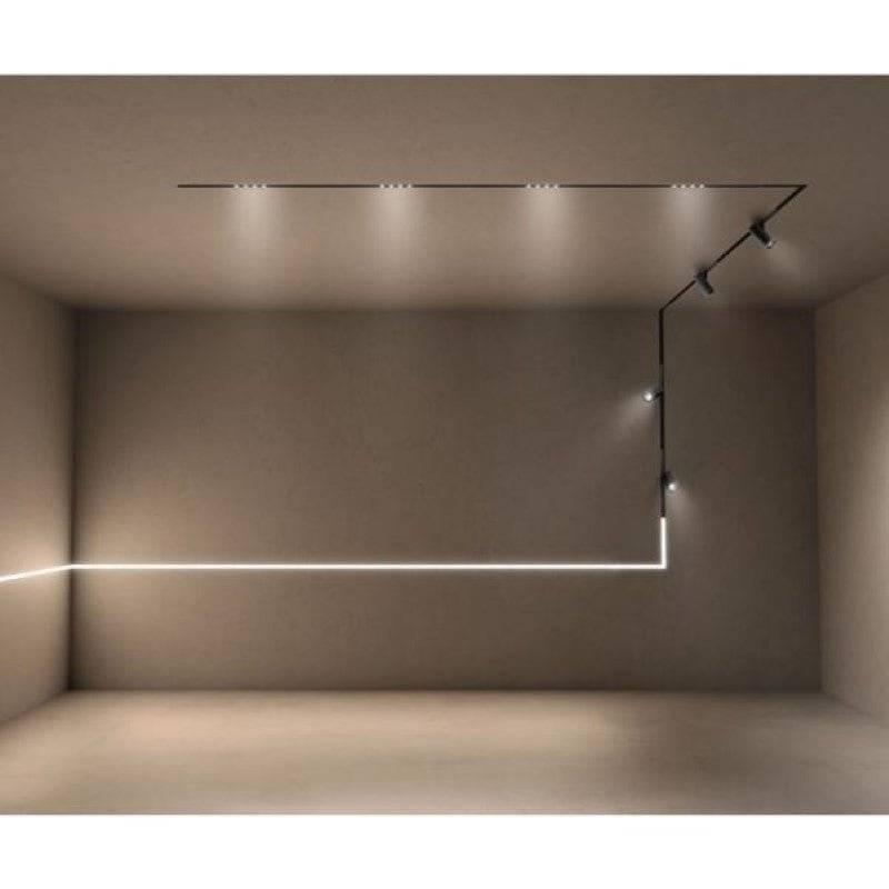 Projecteur LED sur Rail Magnétique 48V DC 12W NOIR Orientable - Blanc Neutre 4000K - 5500K - SILAMP-3