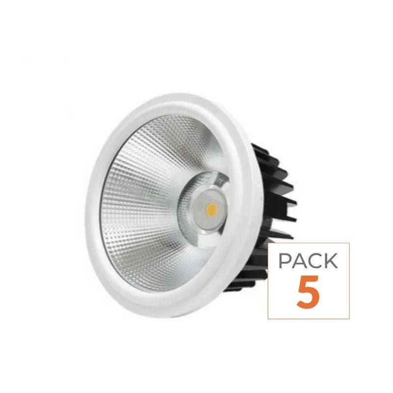 Pack de 5 - Ampoule LED 20W AR111 COB Rond - Blanc Neutre 4000K - 5500K - SILAMP-0