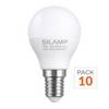 Pack de 10 - Ampoule LED E14 8W 220V G45 300° - Blanc Chaud 2300K - 3500K - SILAMP