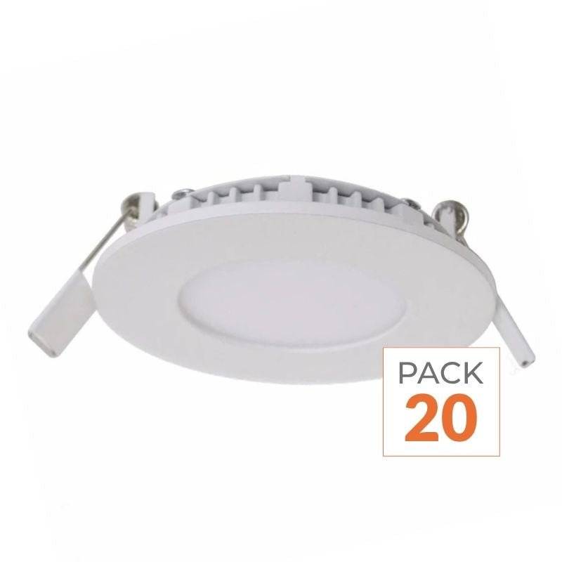 Spot LED Encastrable Rond BLANC 12W - Pack de 20 - Blanc Froid 6000K - 8000K - SILAMP-0