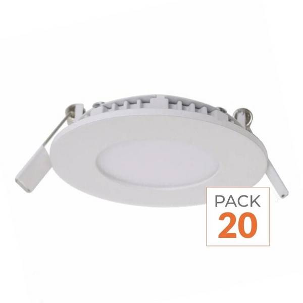 Spot LED Encastrable Rond BLANC 12W - Pack de 20 - Blanc Froid 6000K - 8000K - SILAMP