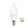 Pack de 10 - Ampoule LED E14 8W 220V C37 180° - Blanc Chaud 2300K - 3500K - SILAMP