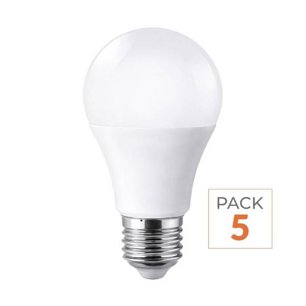 Ampoule LED E27 9W 220V A60 180° - Pack de 5 - Blanc Froid 6000K - 8000K - SILAMP