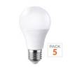 Ampoule LED E27 9W 220V A60 180° - Pack de 5 - Blanc Chaud 2300K - 3500K - SILAMP