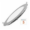 Downlight Dalle LED Extra Plate Ronde ALU 18W - Pack de 5 - Blanc Chaud 2300K - 3500K - SILAMP