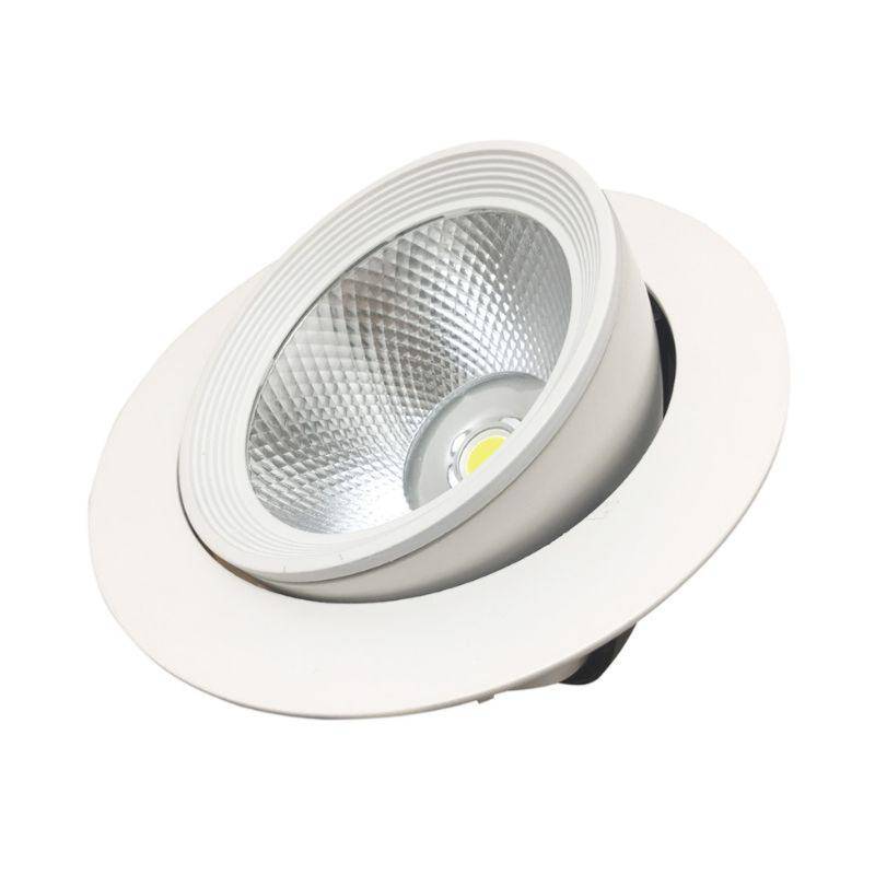 Spot LED Rond Encastrable Orientable COB Blanc 30W - Blanc Chaud 2300K - 3500K - SILAMP-3