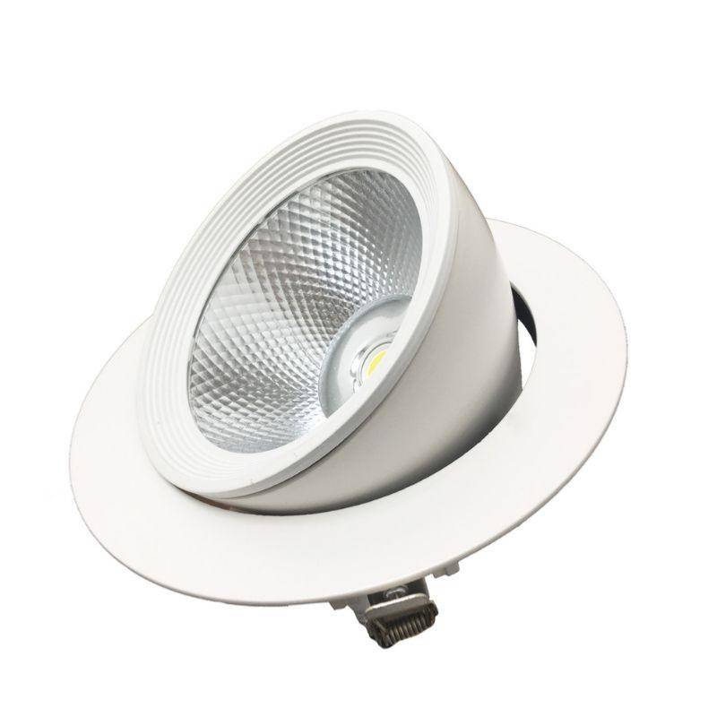 Spot LED Rond Encastrable Orientable COB Blanc 30W - Blanc Chaud 2300K - 3500K - SILAMP-4