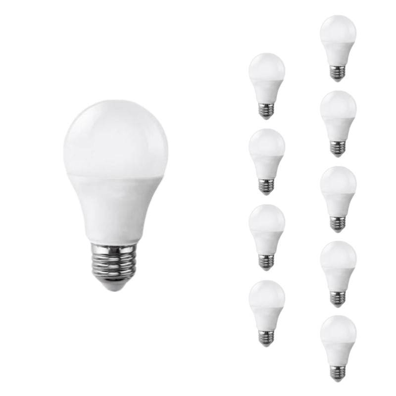 Ampoule LED E27 9W 220V A60 180° - Pack de 10 - Blanc Chaud 2300K - 3500K - SILAMP-1