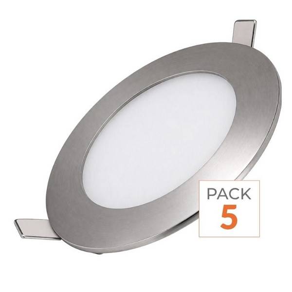 Spot LED Extra Plat Rond ALU 6W - Pack de 5 - Blanc Froid 6000K - 8000K - SILAMP