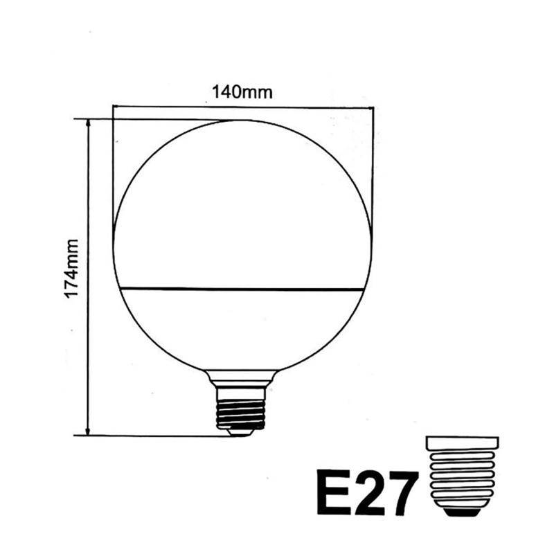 Ampoule LED E27 25W 220V G140 300° Globe - Blanc Froid 6000K - 8000K - SILAMP-2