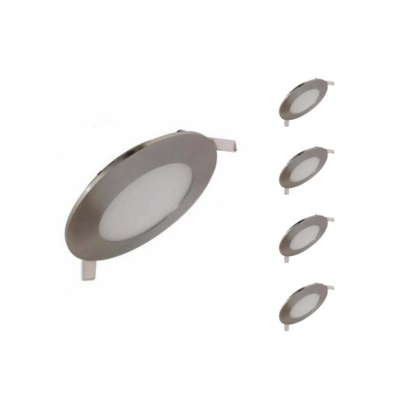 Spot LED Extra Plat Rond ALU 6W - Pack de 5 - Blanc Froid 6000K - 8000K - SILAMP-1