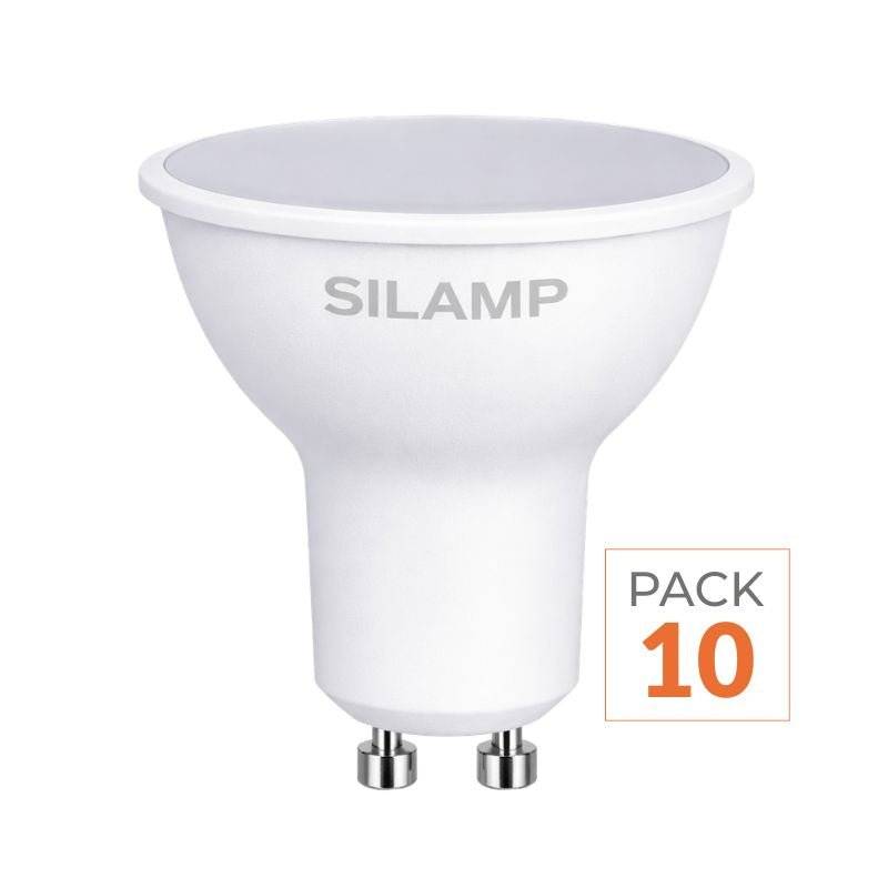Ampoule LED GU10 8W 220V - Pack de 10 - Blanc Neutre 4000K - 5500K - SILAMP-0