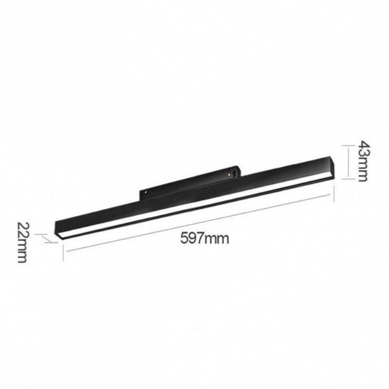 Kit Profilé LED sur Rail Magnétique 48V 20W Dimmable Noir + Télécommande - Blanc Chaud 2300K - 3500K - SILAMP-3
